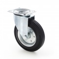 Kolo průmyslové otočné, černá pryž 160 mm