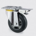 Těžkotonážní otočné kolo s brzdou o průměru 125mm - běhoun elastická pryž